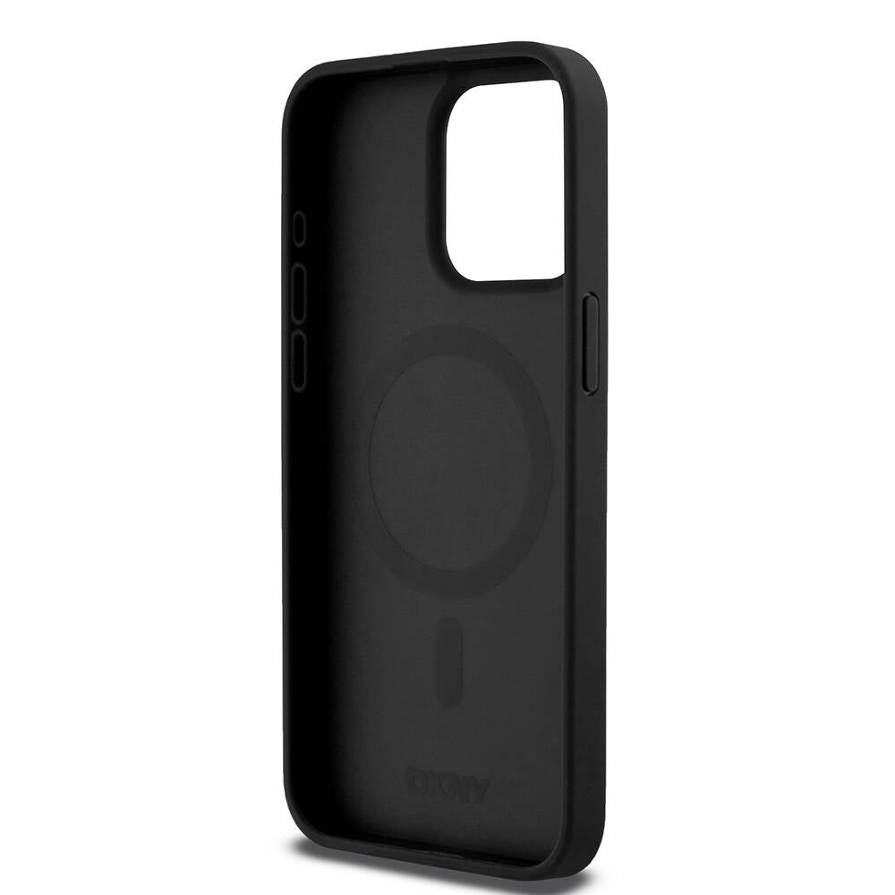 iPhone 15 Pro Max Kılıf DKNY Orjinal Lisanslı M-safe Şarj Özellikli 3D Yazılı Repeat Pattern Kapak