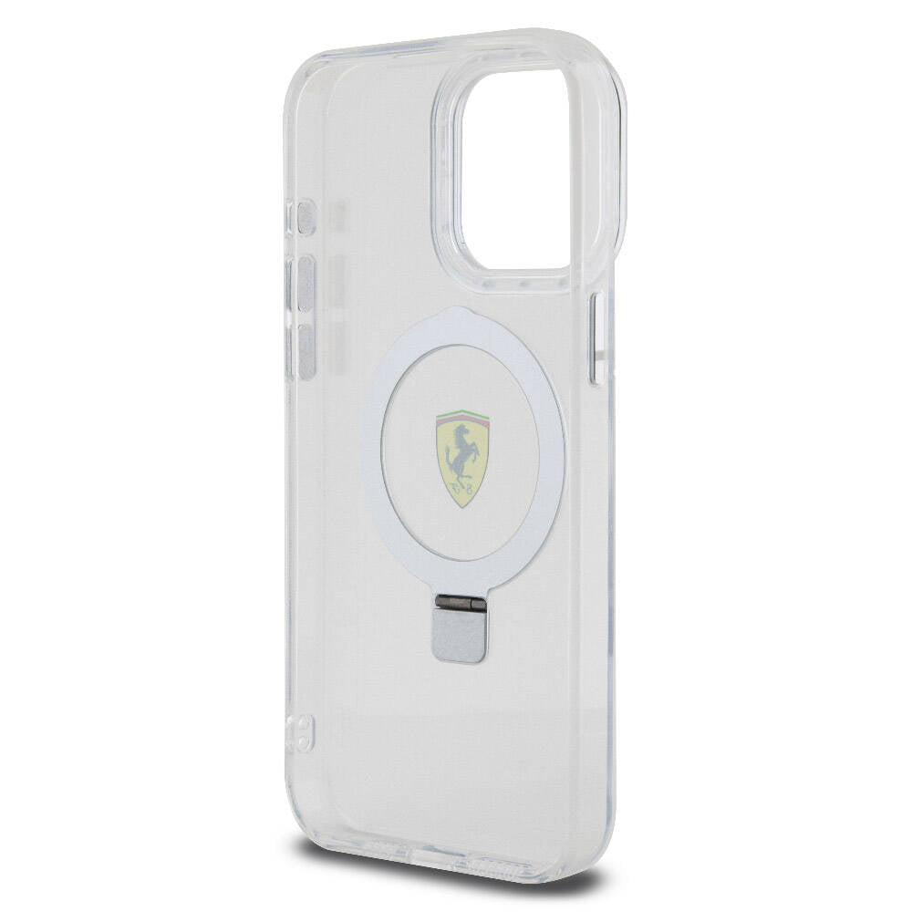 iPhone 15 Pro Max Kılıf Ferrari M-safe Şarj Özellikli Standlı Buzlu Yüzey Dizayn Kapak