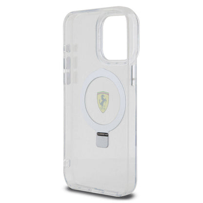 iPhone 15 Pro Max Kılıf Ferrari M-safe Şarj Özellikli Standlı Buzlu Yüzey Dizayn Kapak
