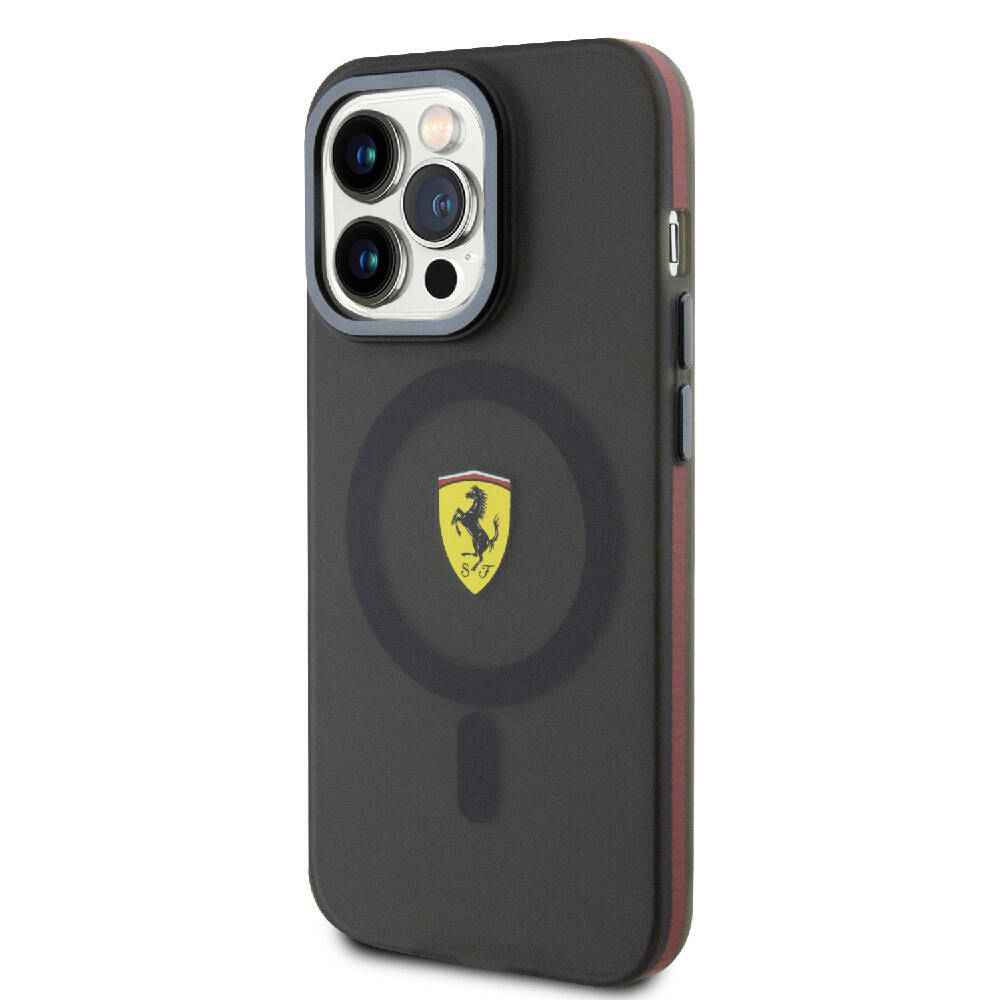 iPhone 15 Pro Max Kılıf Ferrari Orjinal Lisanslı M-safe Şarj Özellikli Kontrast Bumper Kapak