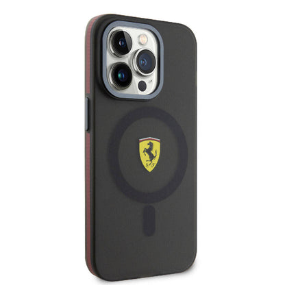 iPhone 15 Pro Max Kılıf Ferrari Orjinal Lisanslı M-safe Şarj Özellikli Kontrast Bumper Kapak