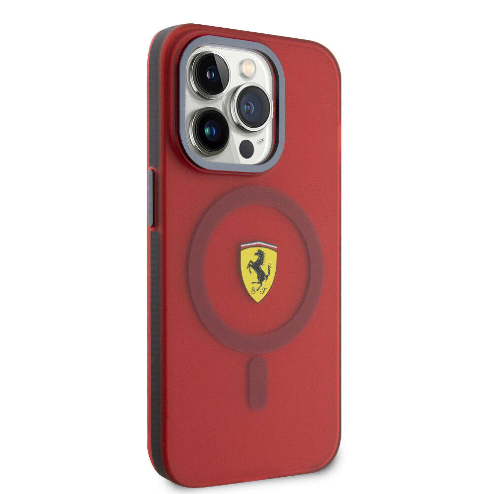 iPhone 15 Pro Max Kılıf Ferrari Orjinal Lisanslı M-safe Şarj Özellikli Kontrast Bumper Kapak