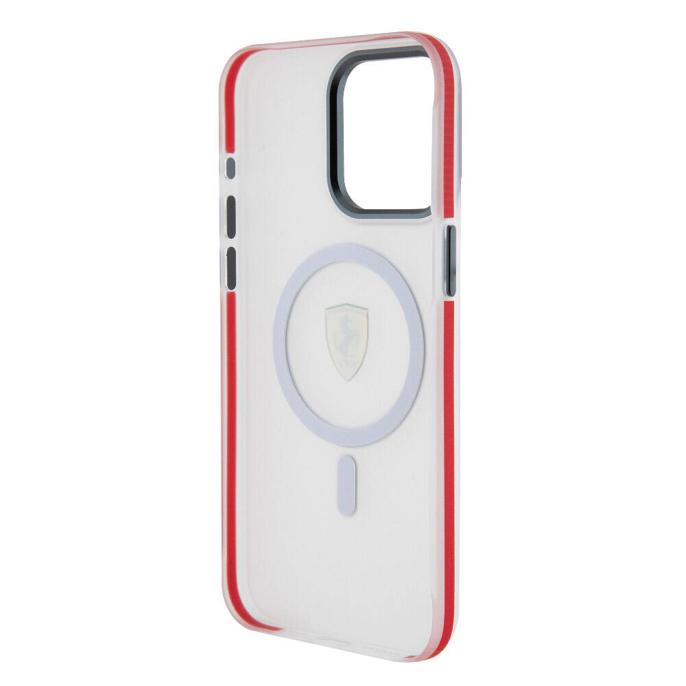 iPhone 15 Pro Max Kılıf Ferrari Orjinal Lisanslı M-safe Şarj Özellikli Kontrast Bumper SF Ring Kapak