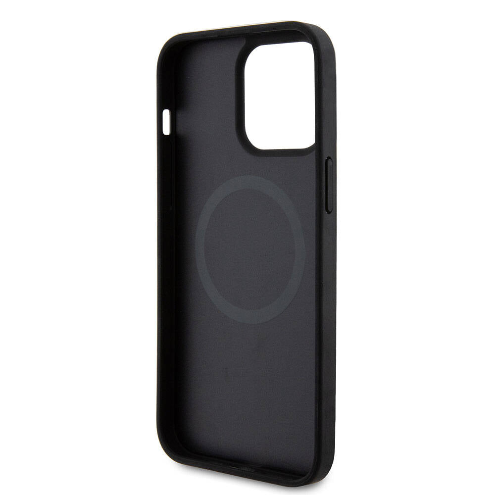 iPhone 15 Pro Max Kılıf Ferrari Orjinal Lisanslı M-safe Şarj Özellikli Metal Logolu PU Karbon Kapak