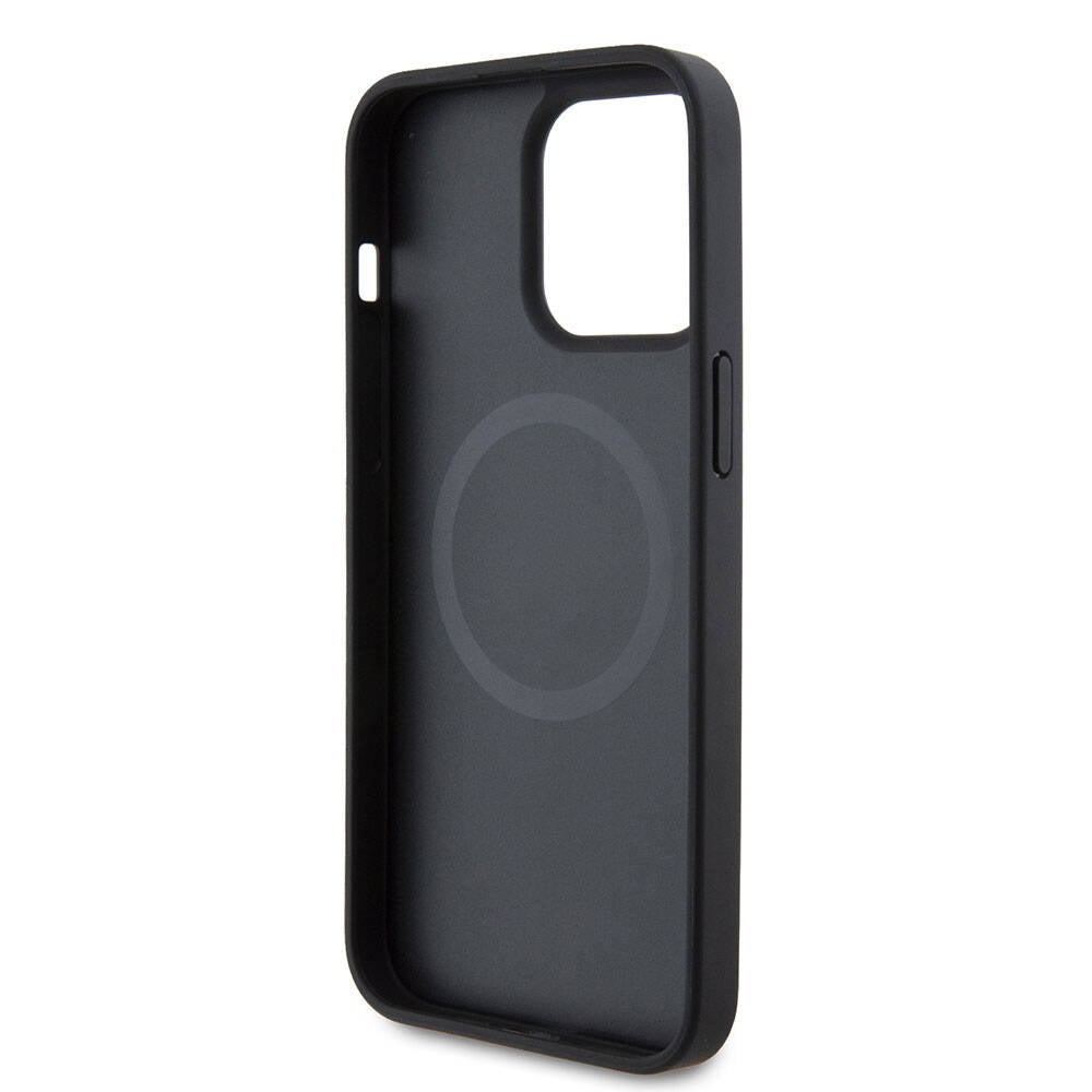 iPhone 15 Pro Max Kılıf Ferrari Orjinal Lisanslı M-safe Şarj Özellikli Metal Logolu PU Karbon Kapak