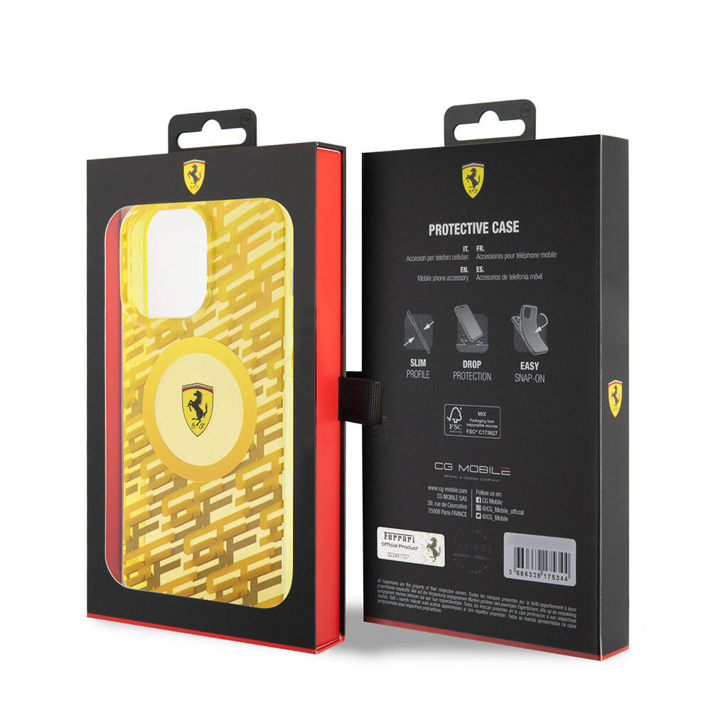 iPhone 15 Pro Max Kılıf Ferrari Orjinal Lisanslı M-safe Şarj Özellikli Multi SF Kapak