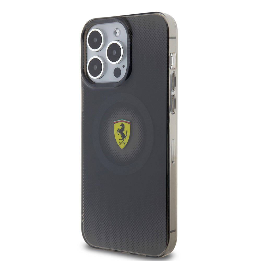 iPhone 15 Pro Max Kılıf Ferrari Orjinal Lisanslı M-safe Şarj Özellikli Parçalanan Noktalar Desenli Kapak