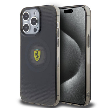 iPhone 15 Pro Max Kılıf Ferrari Orjinal Lisanslı M-safe Şarj Özellikli Parçalanan Noktalar Desenli Kapak