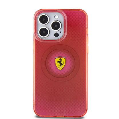 iPhone 15 Pro Max Kılıf Ferrari Orjinal Lisanslı M-safe Şarj Özellikli Parçalanan Noktalar Desenli Kapak