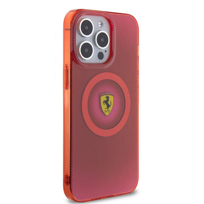 iPhone 15 Pro Max Kılıf Ferrari Orjinal Lisanslı M-safe Şarj Özellikli Parçalanan Noktalar Desenli Kapak