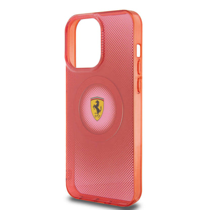 iPhone 15 Pro Max Kılıf Ferrari Orjinal Lisanslı M-safe Şarj Özellikli Parçalanan Noktalar Desenli Kapak