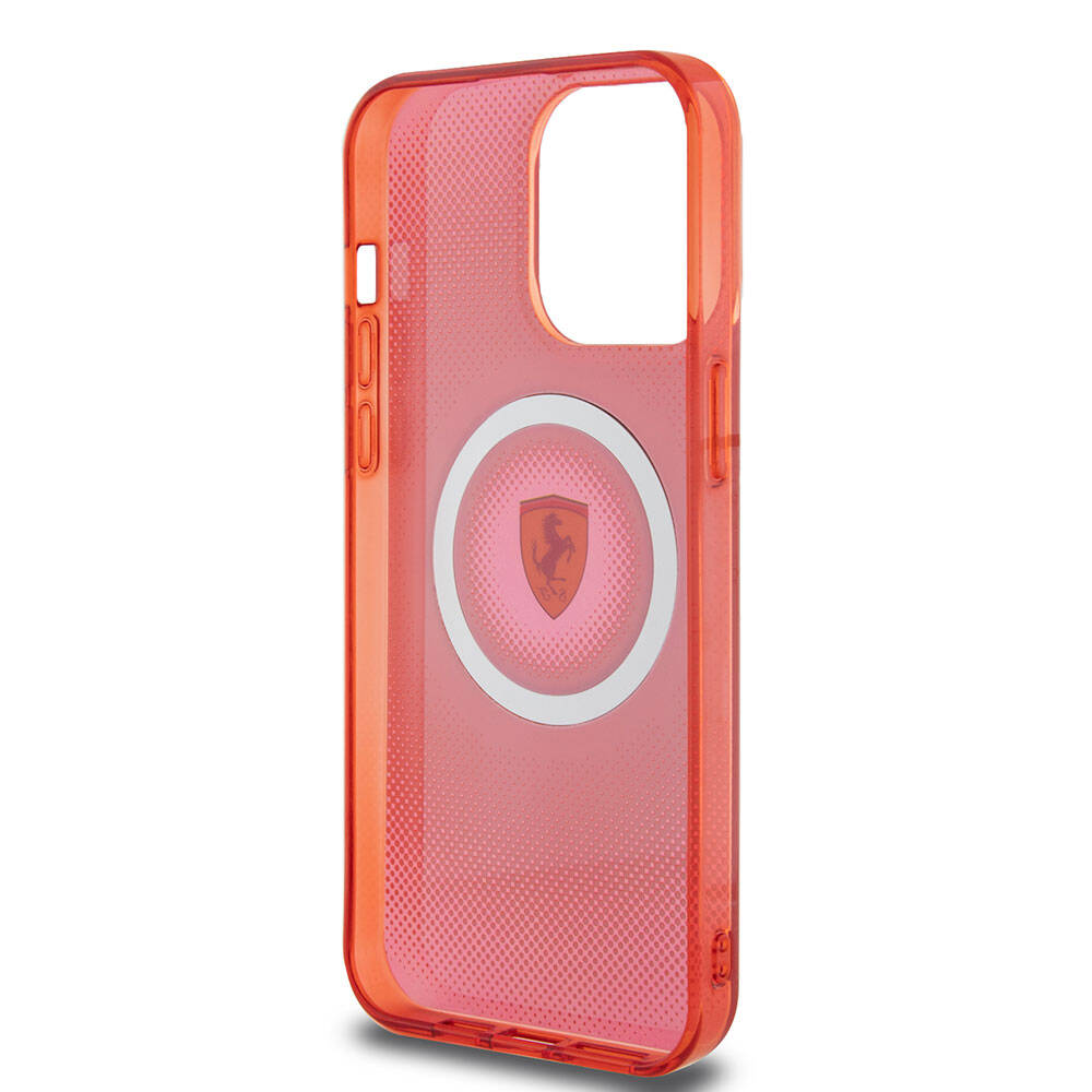 iPhone 15 Pro Max Kılıf Ferrari Orjinal Lisanslı M-safe Şarj Özellikli Parçalanan Noktalar Desenli Kapak
