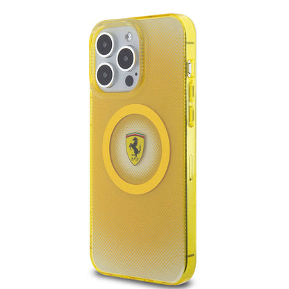 iPhone 15 Pro Max Kılıf Ferrari Orjinal Lisanslı M-safe Şarj Özellikli Parçalanan Noktalar Desenli Kapak