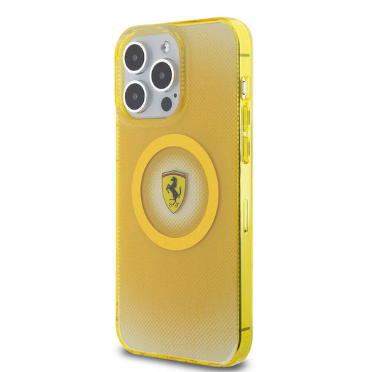 iPhone 15 Pro Max Kılıf Ferrari Orjinal Lisanslı M-safe Şarj Özellikli Parçalanan Noktalar Desenli Kapak