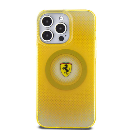iPhone 15 Pro Max Kılıf Ferrari Orjinal Lisanslı M-safe Şarj Özellikli Parçalanan Noktalar Desenli Kapak