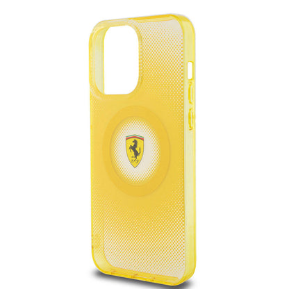 iPhone 15 Pro Max Kılıf Ferrari Orjinal Lisanslı M-safe Şarj Özellikli Parçalanan Noktalar Desenli Kapak