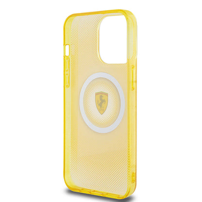 iPhone 15 Pro Max Kılıf Ferrari Orjinal Lisanslı M-safe Şarj Özellikli Parçalanan Noktalar Desenli Kapak