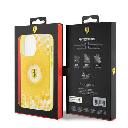 iPhone 15 Pro Max Kılıf Ferrari Orjinal Lisanslı M-safe Şarj Özellikli Parçalanan Noktalar Desenli Kapak
