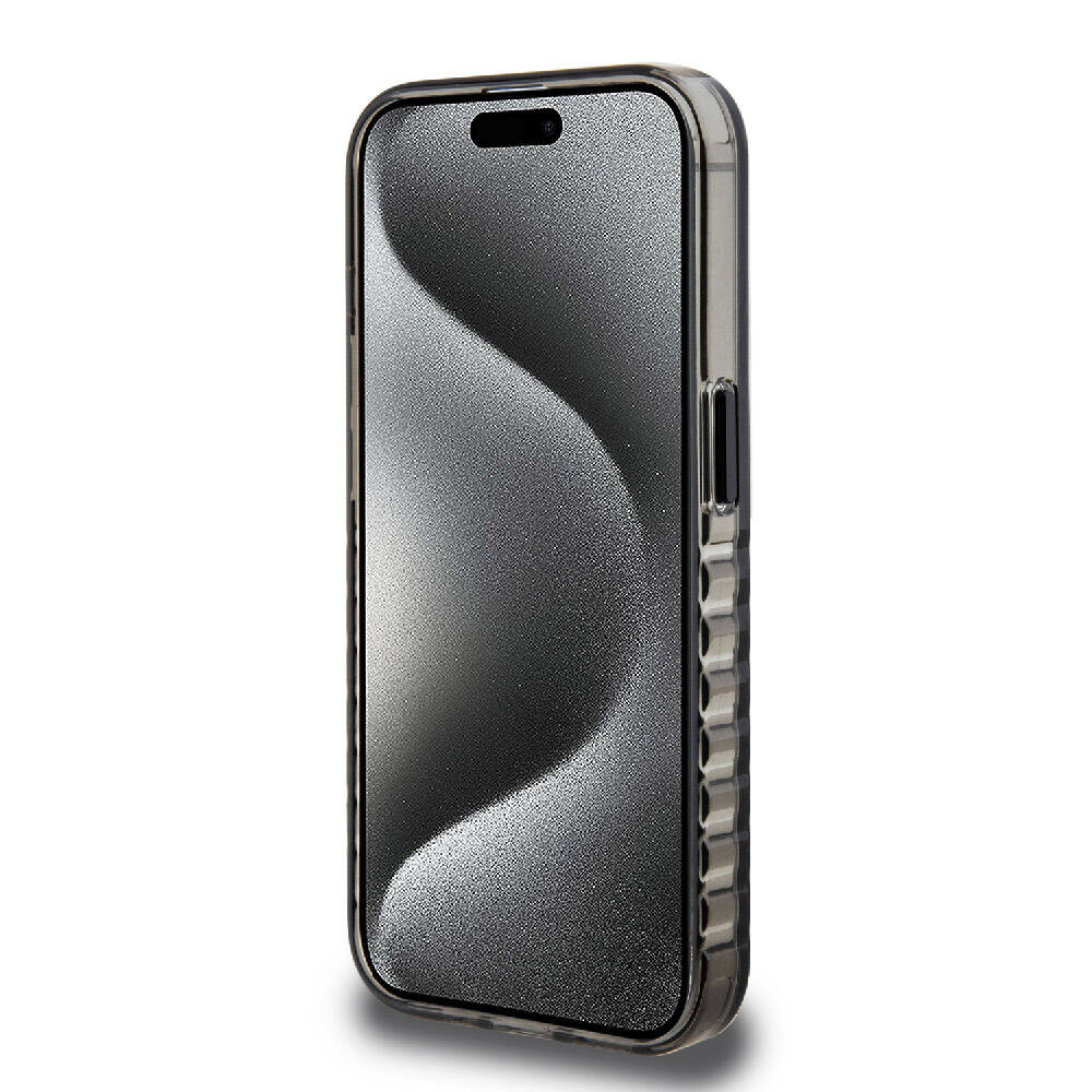 iPhone 15 Pro Max Kılıf Ferrari Orjinal Lisanslı M-safe Şarj Özellikli Tırtıklı Kenar Tasarımlı Ortalanmış Logo Kapak