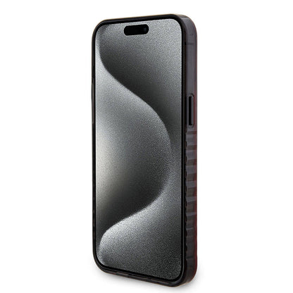 iPhone 15 Pro Max Kılıf Ferrari Orjinal Lisanslı M-safe Şarj Özellikli Tırtıklı Kenar Tasarımlı Ortalanmış Logo Kapak
