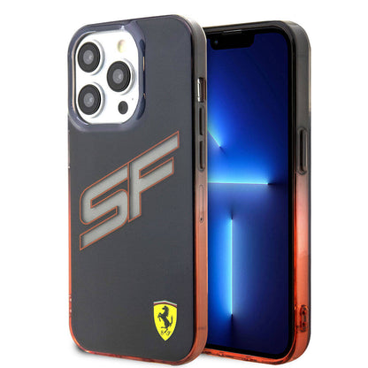 iPhone 15 Pro Max Kılıf Ferrari Orjinal Lisanslı Transparan SF Yazılı Kenarları Renk Geçişli Kapak