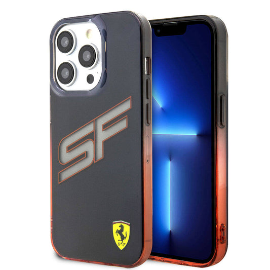 iPhone 15 Pro Max Kılıf Ferrari Orjinal Lisanslı Transparan SF Yazılı Kenarları Renk Geçişli Kapak