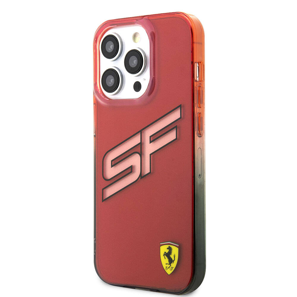iPhone 15 Pro Max Kılıf Ferrari Orjinal Lisanslı Transparan SF Yazılı Kenarları Renk Geçişli Kapak