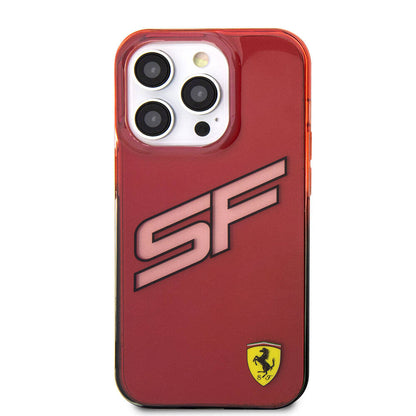 iPhone 15 Pro Max Kılıf Ferrari Orjinal Lisanslı Transparan SF Yazılı Kenarları Renk Geçişli Kapak