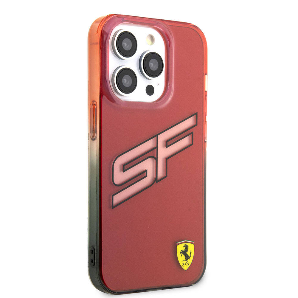 iPhone 15 Pro Max Kılıf Ferrari Orjinal Lisanslı Transparan SF Yazılı Kenarları Renk Geçişli Kapak