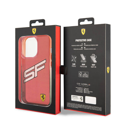 iPhone 15 Pro Max Kılıf Ferrari Orjinal Lisanslı Transparan SF Yazılı Kenarları Renk Geçişli Kapak
