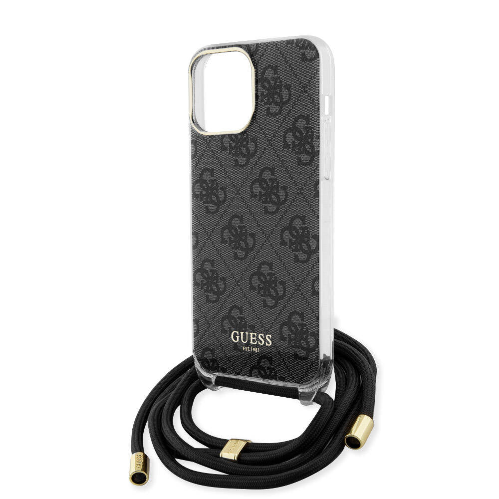 iPhone 15 Pro Max Kılıf Guess Orjinal Lisanslı Çapraz Kordon 4G Desenli Kapak