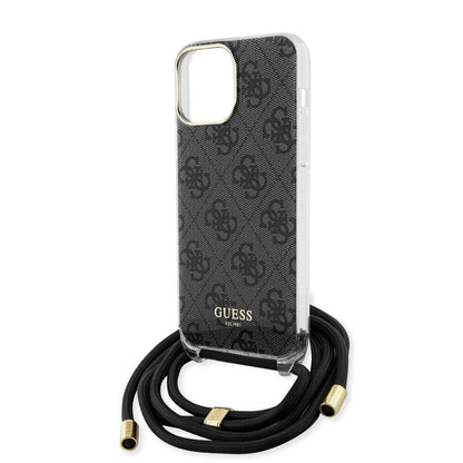 iPhone 15 Pro Max Kılıf Guess Orjinal Lisanslı Çapraz Kordon 4G Desenli Kapak
