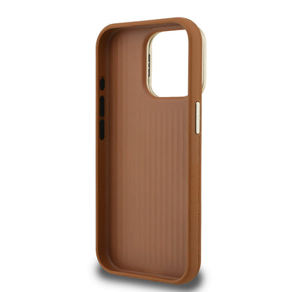 iPhone 15 Pro Max Kılıf Guess Orjinal Lisanslı Grained Yazı Logolu Kamera Standlı Kapak