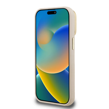 iPhone 15 Pro Max Kılıf Guess Orjinal Lisanslı Grained Yazı Logolu Kamera Standlı Kapak