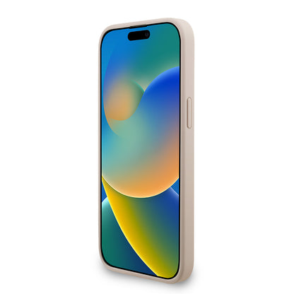 iPhone 15 Pro Max Kılıf Guess Orjinal Lisanslı M-safe Şarj Özellikli PU Deri Bilek Askı İpli Yazı Logolu Kapak