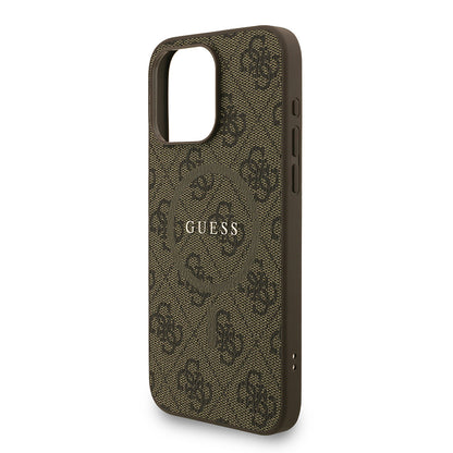 iPhone 15 Pro Max Kılıf Guess Orjinal Lisanslı M-safe Şarj Özellikli PU Deri Bilek Askı İpli Yazı Logolu Kapak