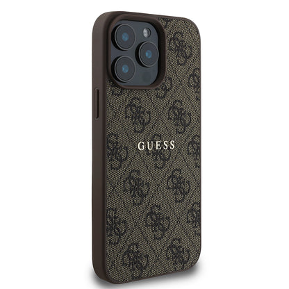iPhone 15 Pro Max Kılıf Guess Orjinal Lisanslı M-safe Şarj Özellikli 4G Desen Yazı Logolu Kapak