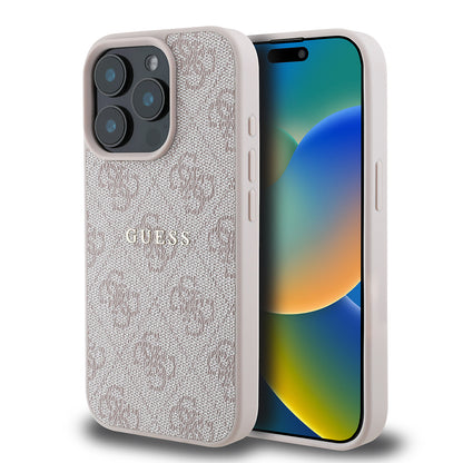 iPhone 15 Pro Max Kılıf Guess Orjinal Lisanslı M-safe Şarj Özellikli 4G Desen Yazı Logolu Kapak