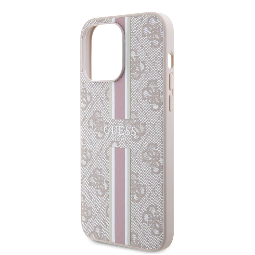 iPhone 15 Pro Max Kılıf Guess Orjinal Lisanslı M-safe Şarj Özellikli 4G Şerit Tasarımlı Printed Kapak