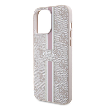 iPhone 15 Pro Max Kılıf Guess Orjinal Lisanslı M-safe Şarj Özellikli 4G Şerit Tasarımlı Printed Kapak
