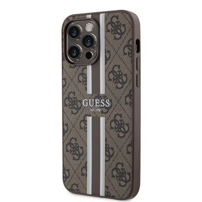 iPhone 15 Pro Max Kılıf Guess Orjinal Lisanslı M-safe Şarj Özellikli 4G Şerit Tasarımlı Printed Kapak
