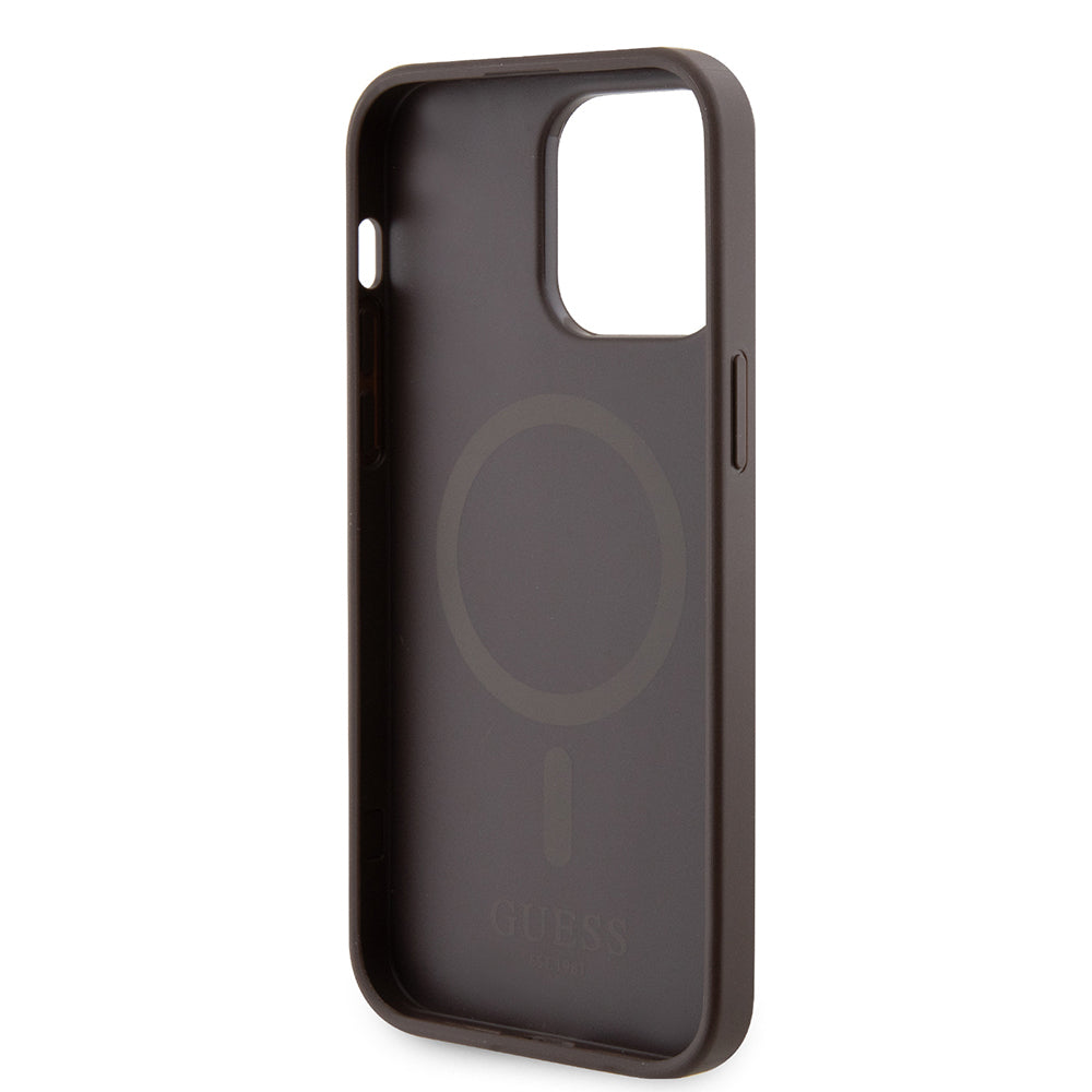 iPhone 15 Pro Max Kılıf Guess Orjinal Lisanslı M-safe Şarj Özellikli 4G Şerit Tasarımlı Printed Kapak