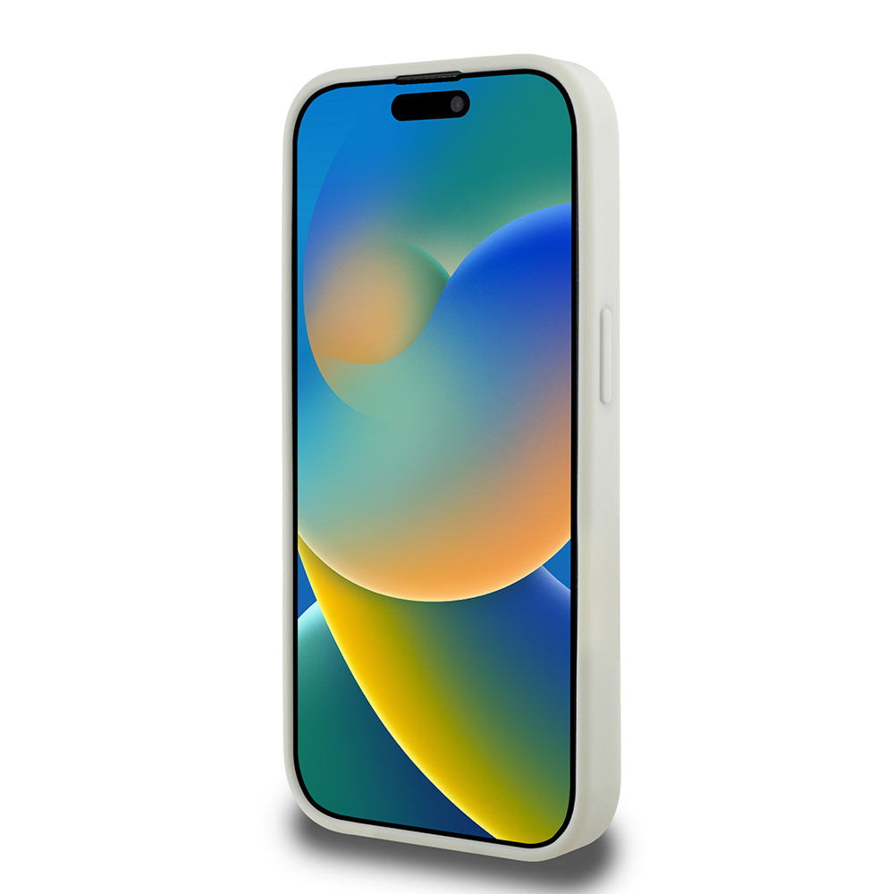 iPhone 15 Pro Max Kılıf Guess Orjinal Lisanslı M-safe Şarj Özellikli Sıcak Baskılı Üçgen Logolu PU Deri Peony Kapak