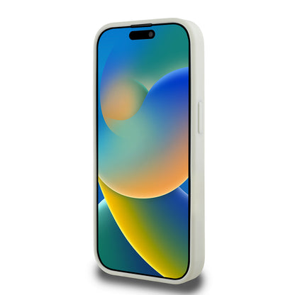 iPhone 15 Pro Max Kılıf Guess Orjinal Lisanslı M-safe Şarj Özellikli Sıcak Baskılı Üçgen Logolu PU Deri Peony Kapak