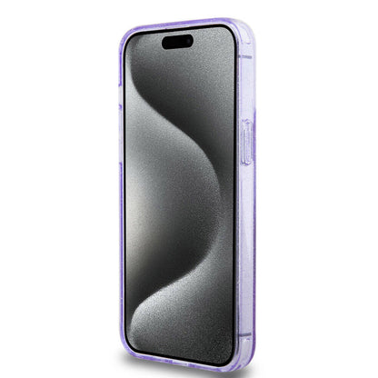 iPhone 15 Pro Max Kılıf Guess Orjinal Lisanslı M-safe Şarj Özellikli Simli Arka Yüzey Ring Standlı Kapak