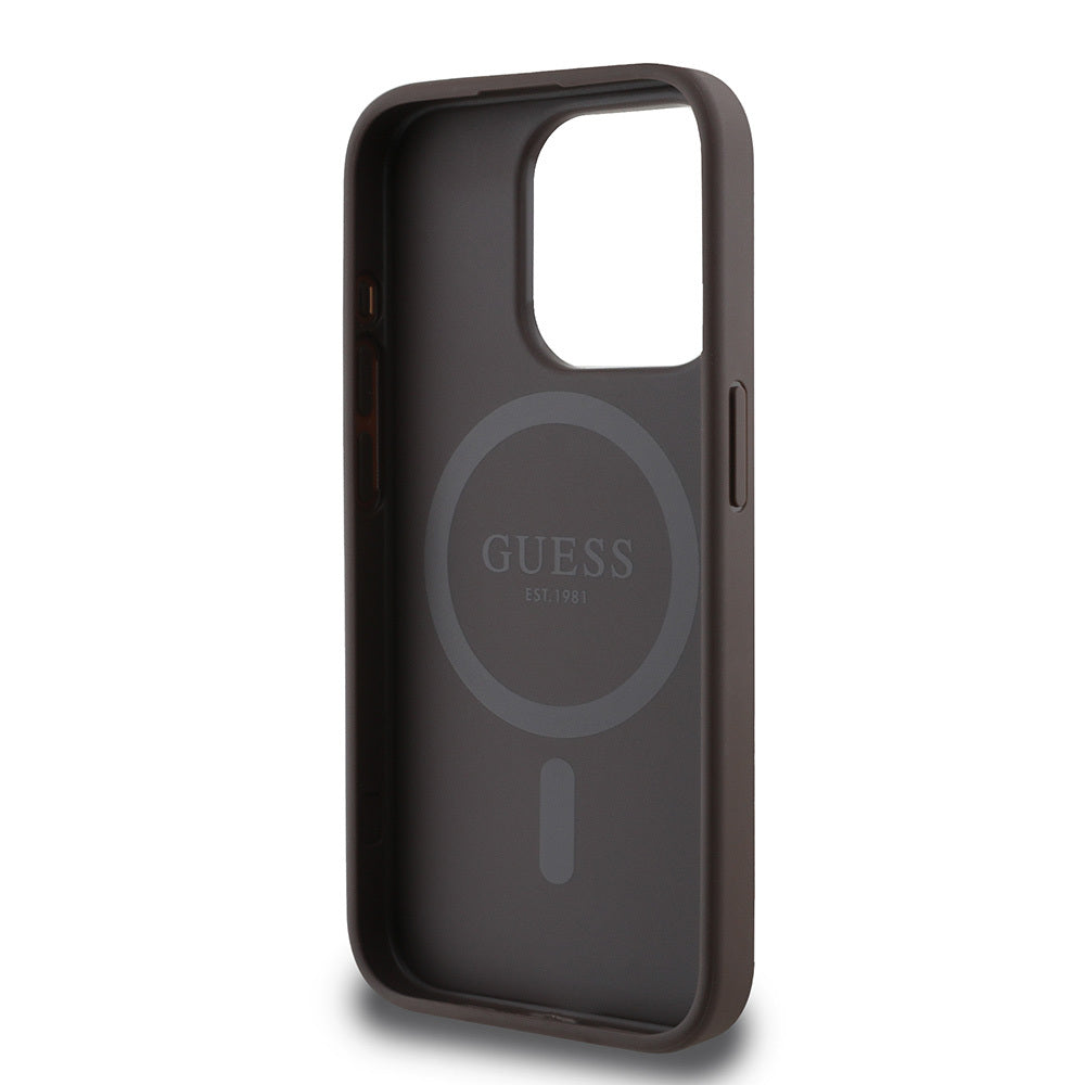 iPhone 15 Pro Max Kılıf Guess Orjinal Lisanslı M-safe Şarj Özellikli Small 4G Classic Kapak