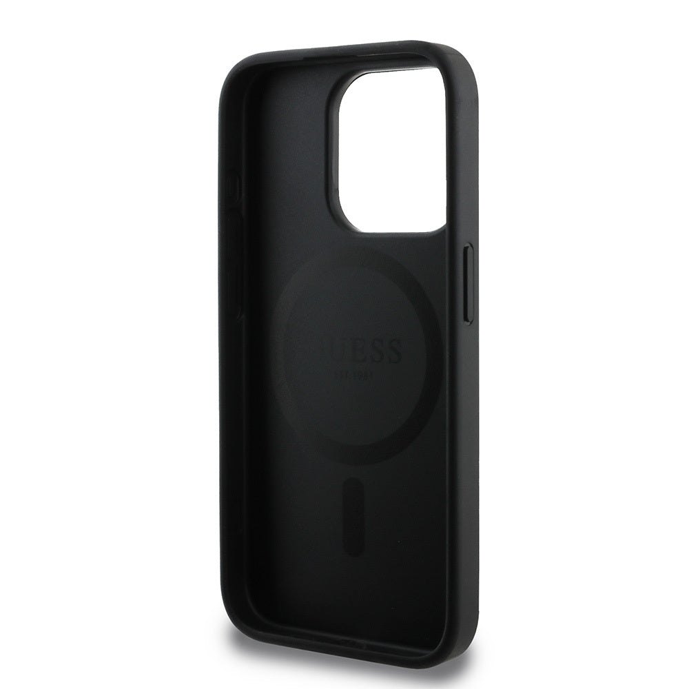 iPhone 15 Pro Max Kılıf Guess Orjinal Lisanslı M-safe Şarj Özellikli Small 4G Classic Kapak