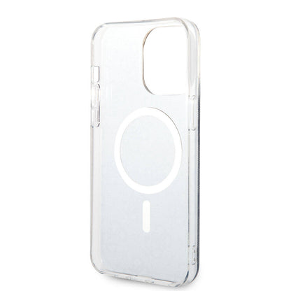 iPhone 15 Pro Max Kılıf Guess Orjinal Lisanslı M-safe Şarj Özellikli Yazı Logolu 4G Desenli Kapak