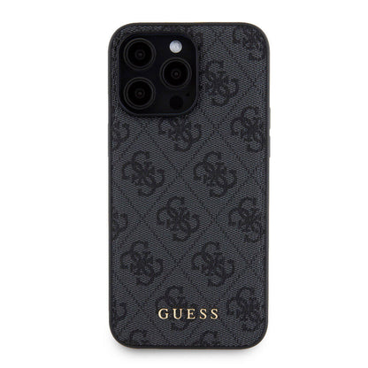 iPhone 15 Pro Max Kılıf Guess Orjinal Lisanslı M-safe Şarj Özellikli Yazı Logolu 4G Desenli Kapak + Powerbank 5000mAh 2in1 Set