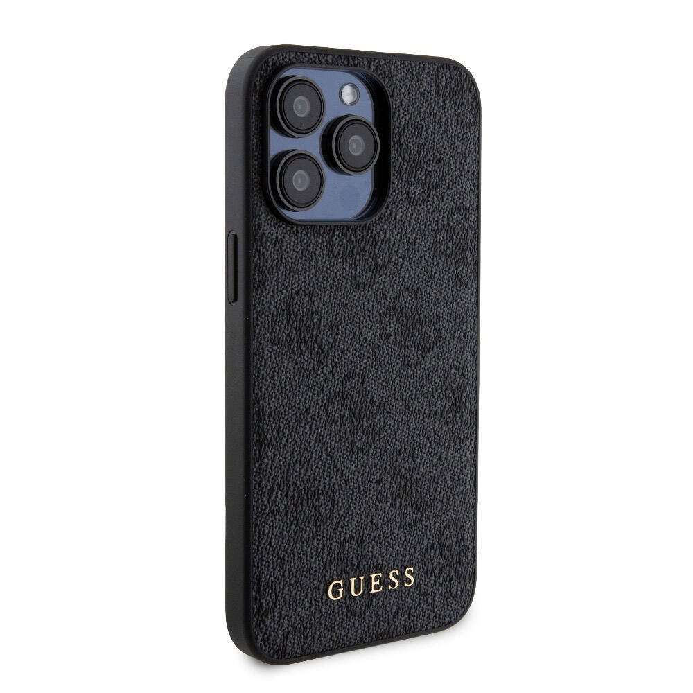 iPhone 15 Pro Max Kılıf Guess Orjinal Lisanslı M-safe Şarj Özellikli Yazı Logolu 4G Desenli Kapak + Powerbank 5000mAh 2in1 Set